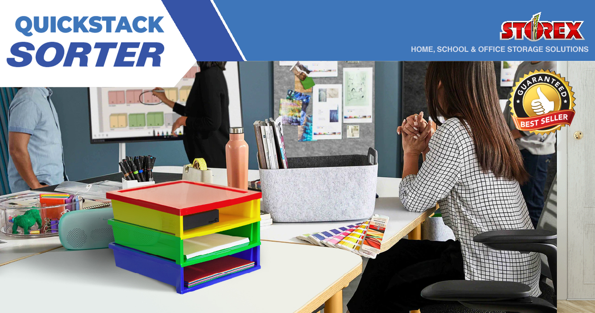 🌈 Our Quick Stack Sorter Adds Bold Primary Colors to Your Space – Storex