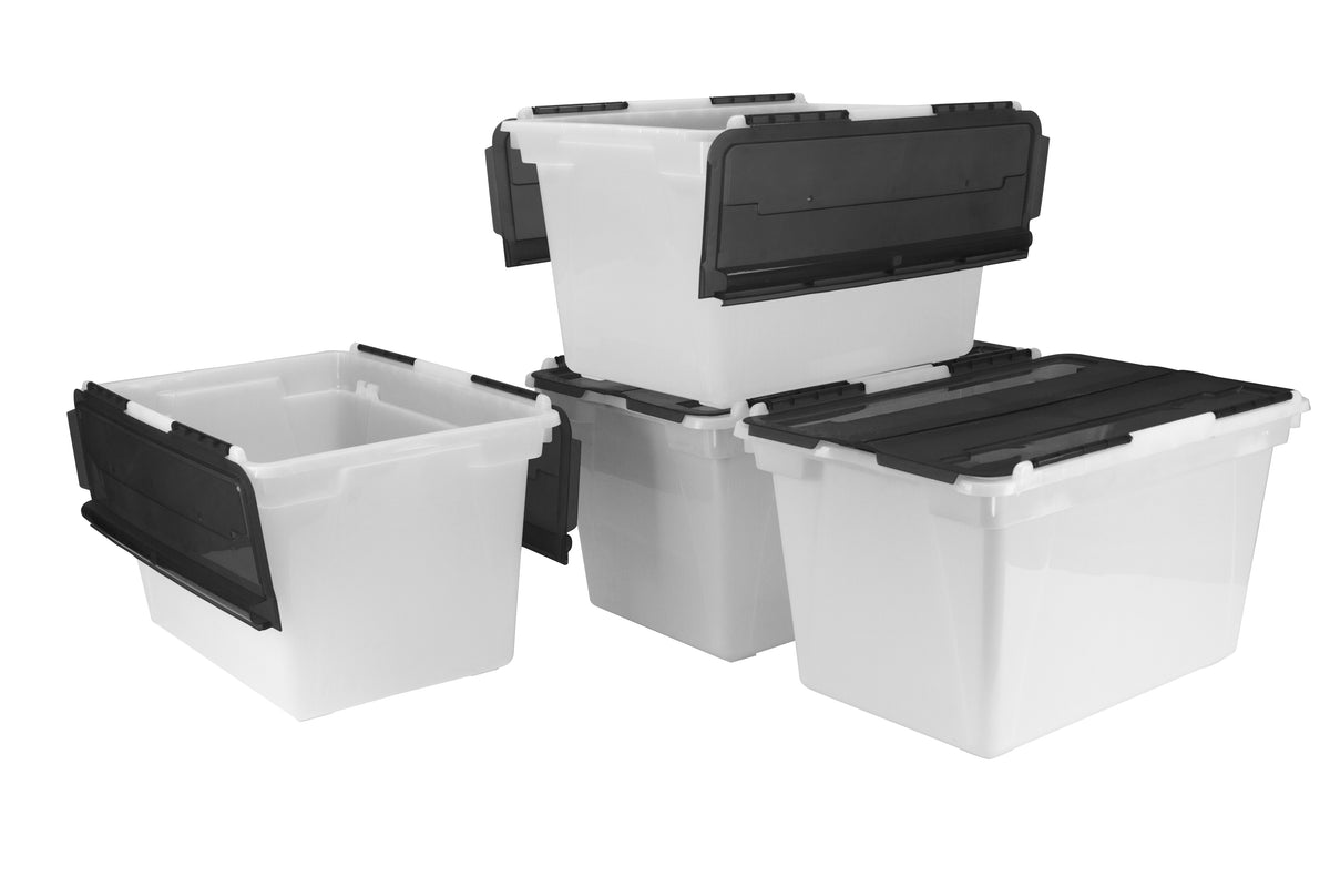 Flip Top Tote, Frosted/Black – Storex