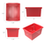 Storex bac de rangement 4 gallons (15l) rouge, lot de 6                                                                 