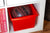 Storex bac de rangement 4 gallons (15l) rouge, lot de 6                                                                 