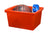 Storex bac de rangement 4 gallons (15l) rouge, lot de 6                                                                 