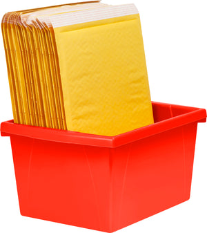 Storex bac de rangement 4 gallons (15l) rouge, lot de 6                                                                 
