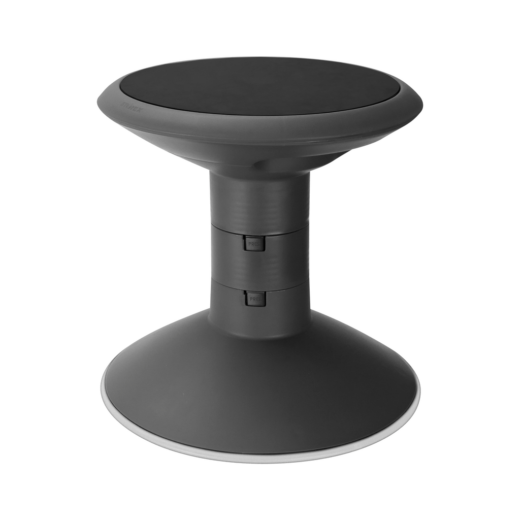 Storex Adjustable Wobble Chair, Non-Slip Base, 12-18 Inch Height, Black