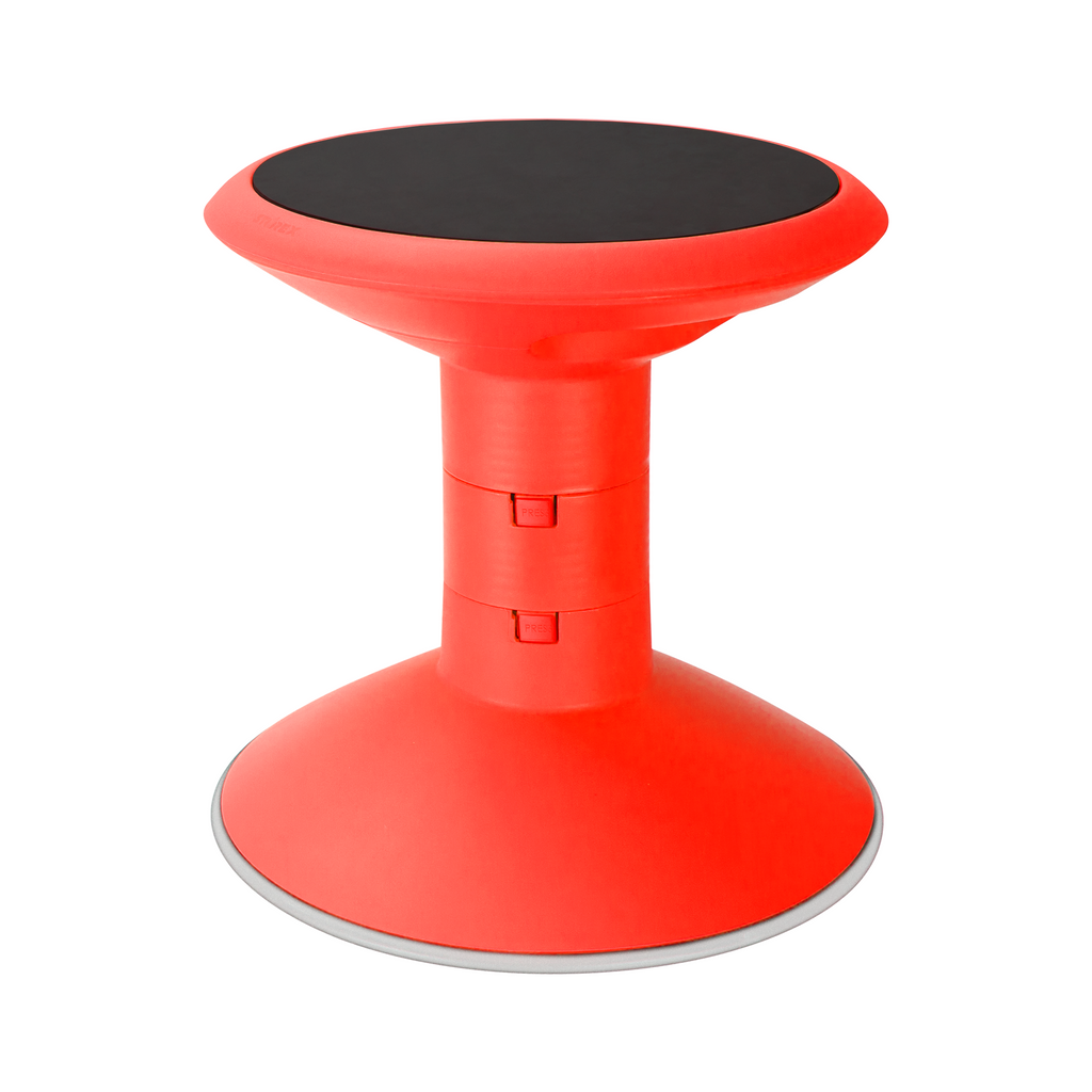 Storex Adjustable Wobble Chair, Non-Slip Base, 12-18 Inch Height, Red