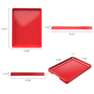 Storex plateau pour le tri et l'artisanat, 12 x 16 pouces, rouge, lot de 12                                             