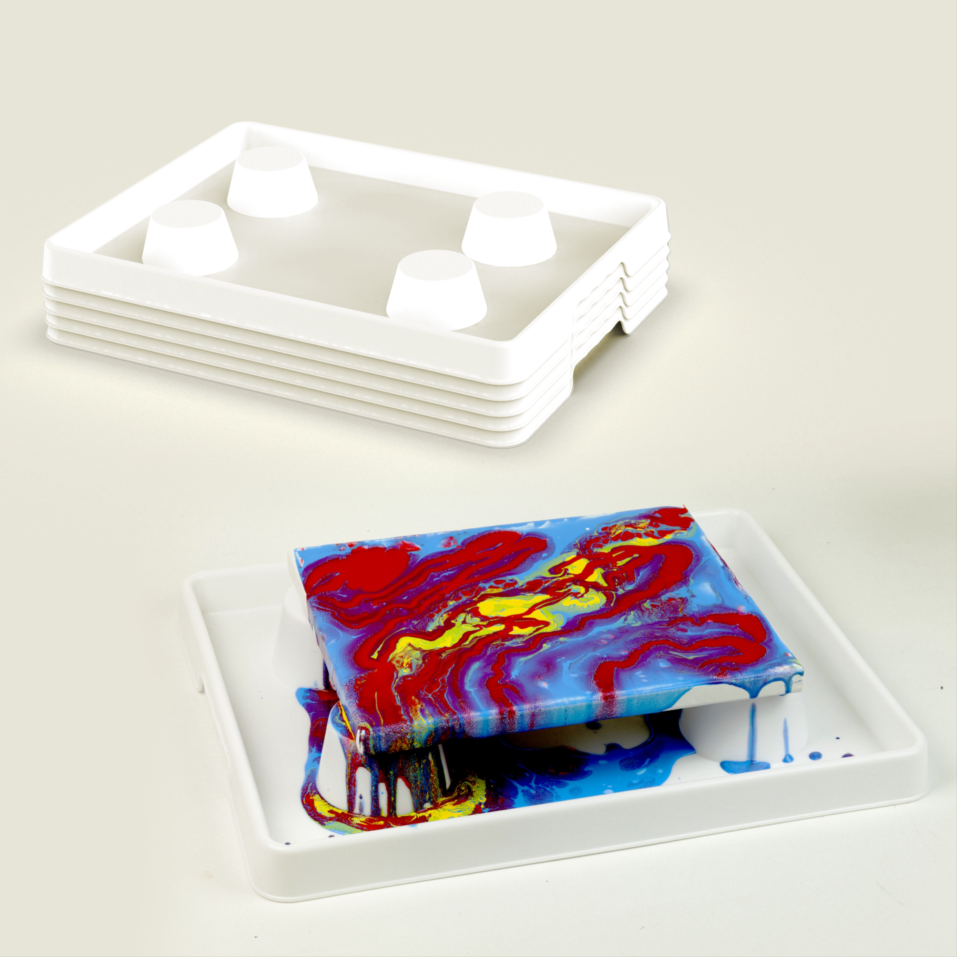 Pour Paint Tray, White