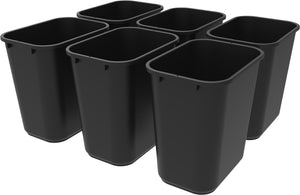 Storex poubelle de taille moyenne, noir, lot de 6                                                                       