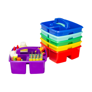Storex Small Caddy, Assorted Colors, 6-Pack