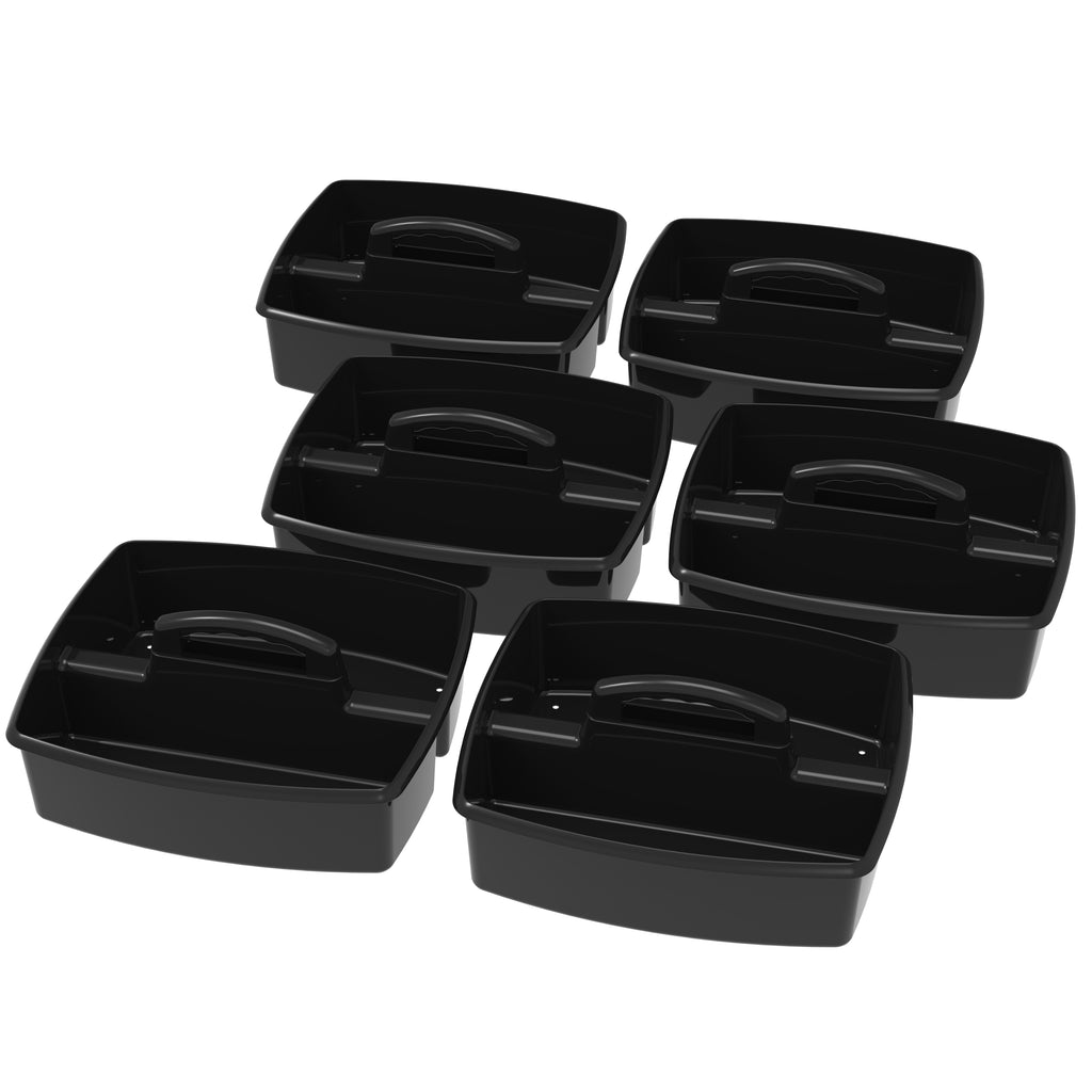 Storex Large Caddy, Black, 6-Pack