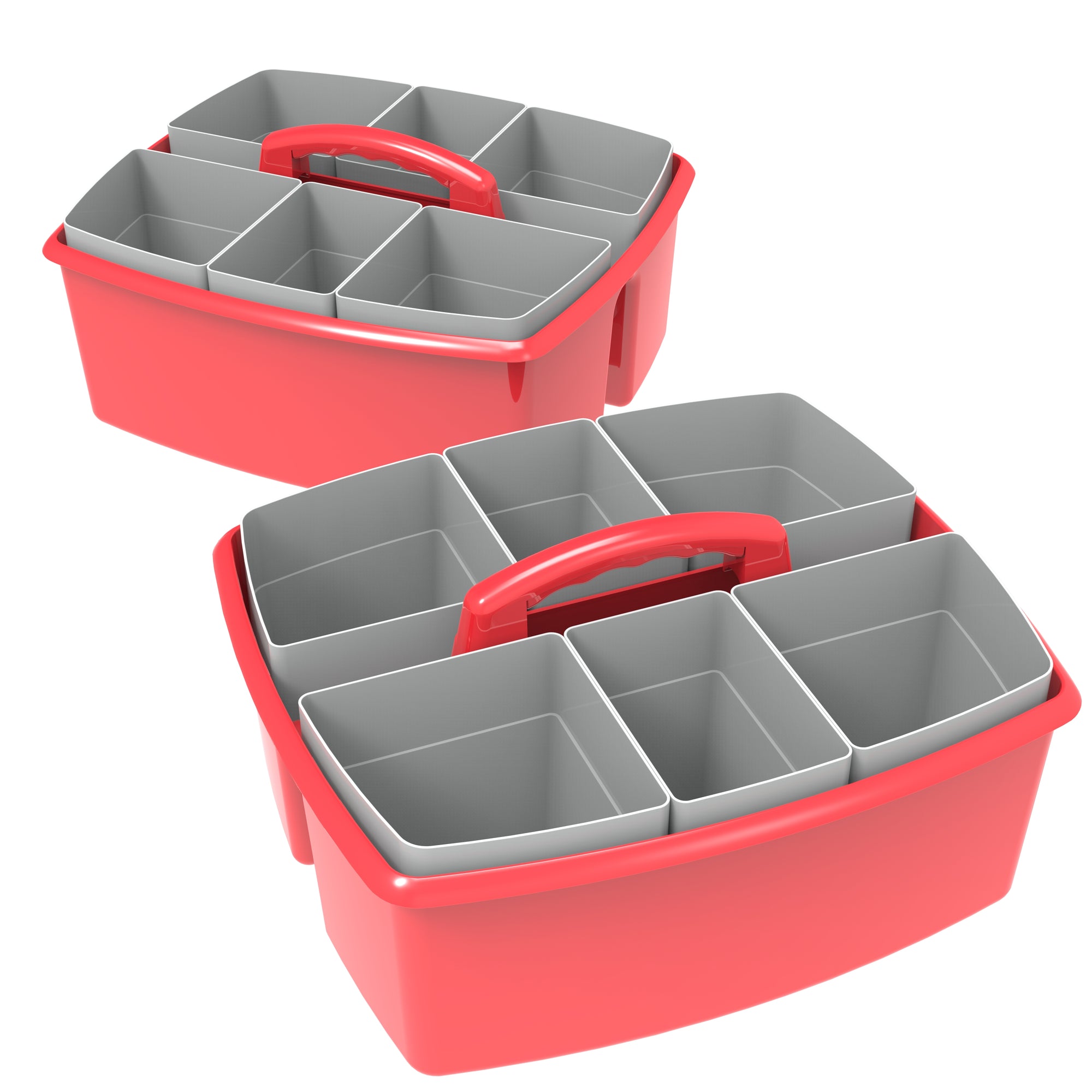 Storex Large Caddy with Sorting Cups, Red, 2-Pack