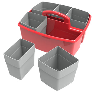 Storex Grand Caddy avec tri Coupes, Rouge, 2-Pack