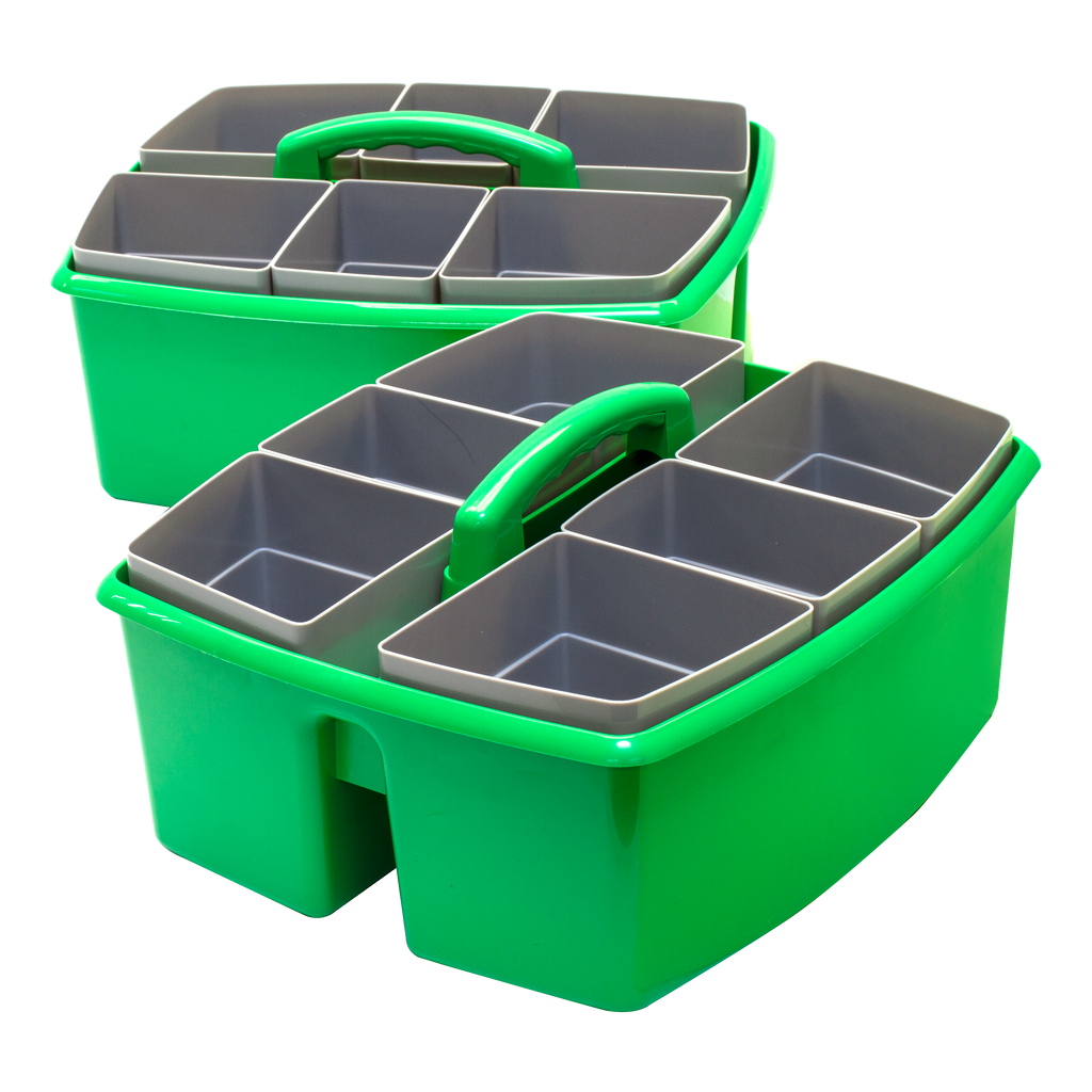 Storex Large Caddy with Sorting Cups, Green, 2-Pack