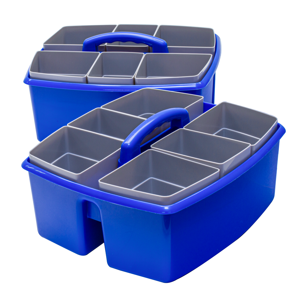 Storex Large Caddy with Sorting Cups, Blue, 2-Pack