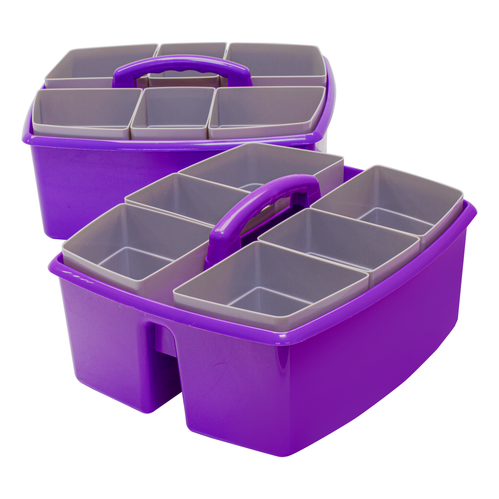 Storex Large Caddy with Sorting Cups, Purple, 2-Pack