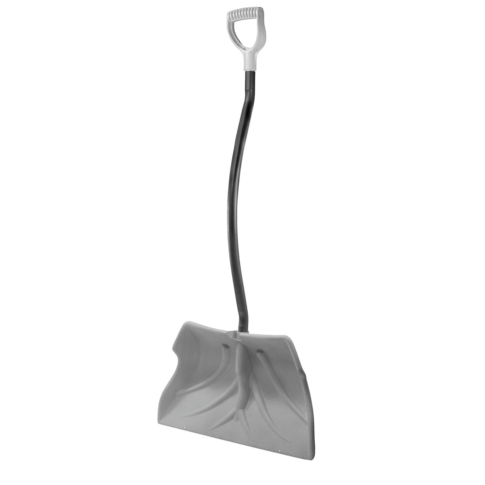 Eclipse 24-inch Snow Shovel with Metal Wear Strip, Grey/Black