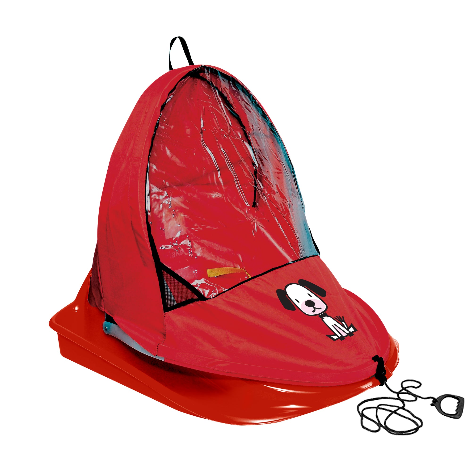 Snowflake Sled and Weather Shield Combo, Red