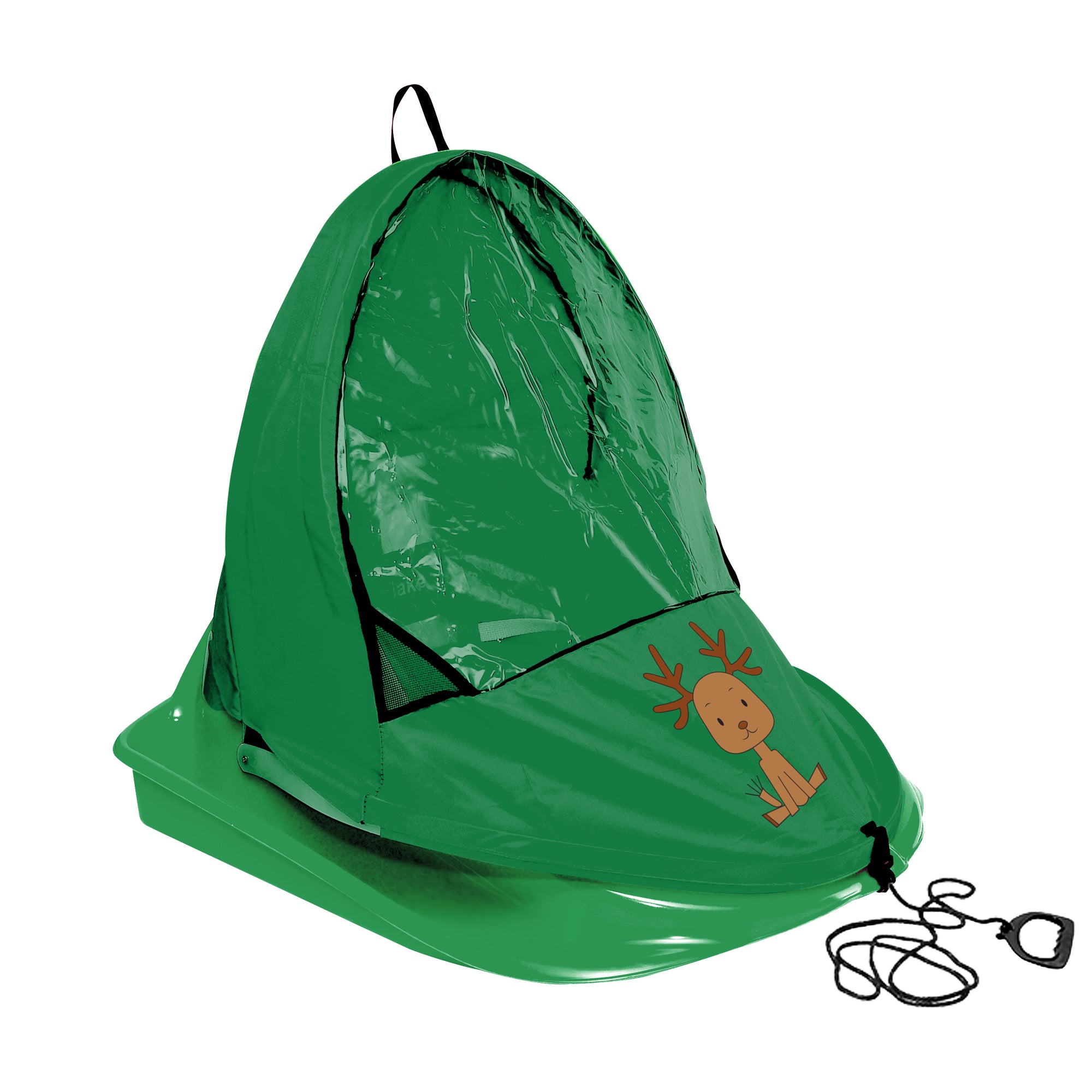 Snowflake Sled and Weather Shield Combo, Green