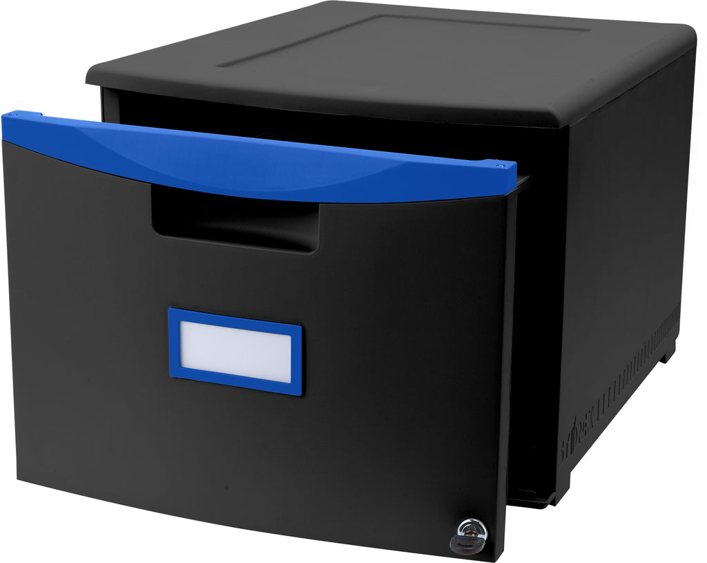 18" Filing Drawers, Black  Blue