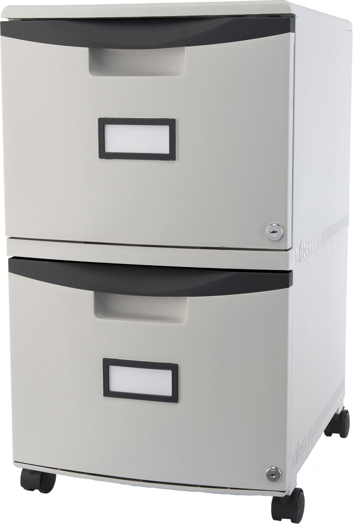 Two Drawer Mobile File Cabinet with Lock