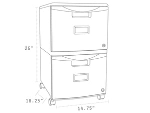 Mobile File Cabinet, Gray/Black
