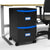 Mobile File Cabinet, Black/Blue