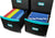 Mobile File Cabinet, Black/Teal