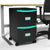 Mobile File Cabinet, Black/Teal