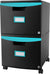 Mobile File Cabinet, Black/Teal