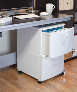 Mobile File Cabinet, White