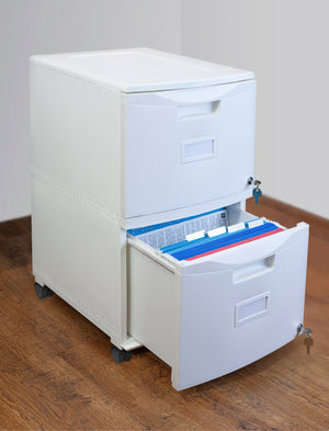 Mobile File Cabinet, White