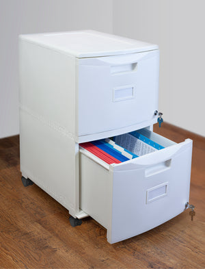 Mobile File Cabinet, White