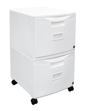 Mobile File Cabinet, White