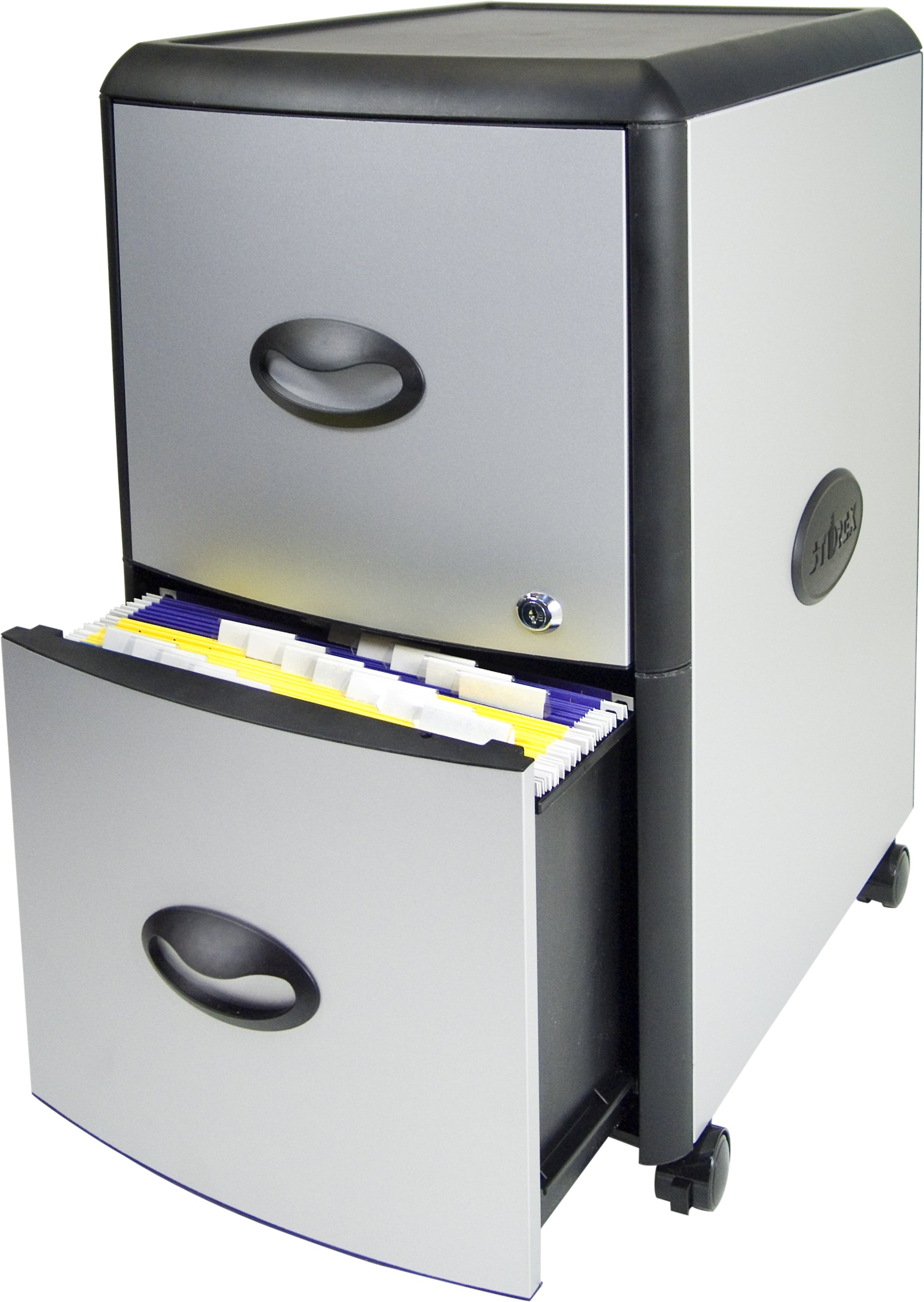 Deluxe File Deluxe File Cabinet with Roll Top, Grey – Storex