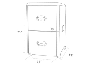 Deluxe File Cabinet with Roll Top, Grey
