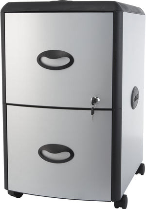 Deluxe File Cabinet with Roll Top, Grey
