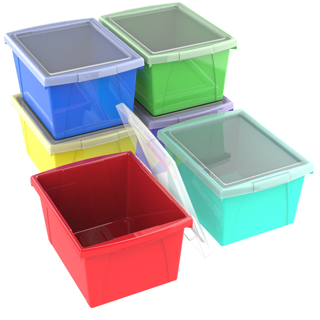 4 Gallon Storage Bin with Lid, (Case of 6)