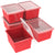 4 Gallon/15 L, Classroom Storage Bin with Lid ,Red (6 units/pack)