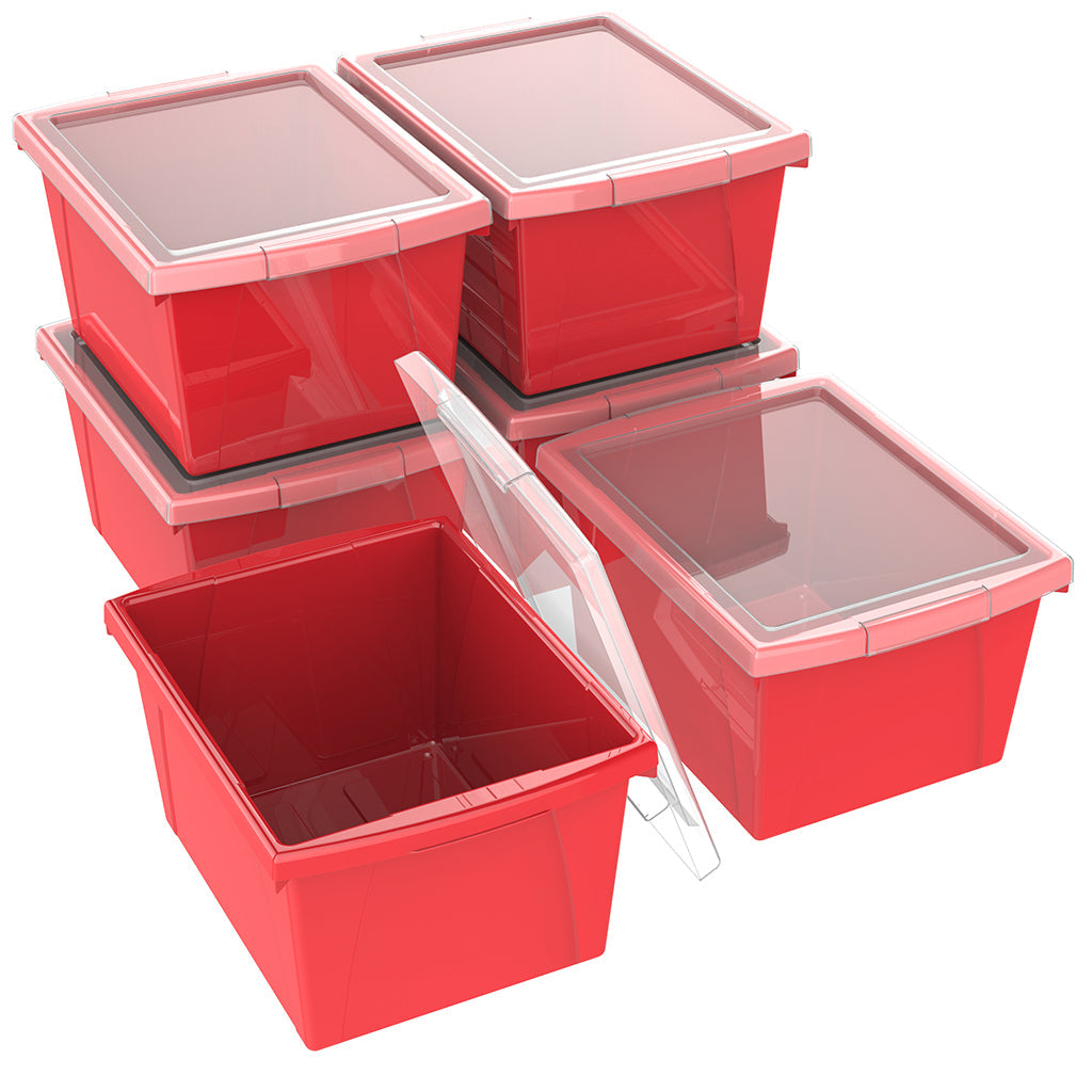 4 Gallon Storage Bin with Lid, Red – Storex