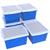 Storex bac de rangement 4 gallons (15l) avec couvercle, bleu, lot de 6                                                  