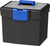 Portable File Box with XL Lid, Black/Blue