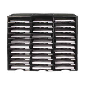 30 Compartment Literature Sorter, Black