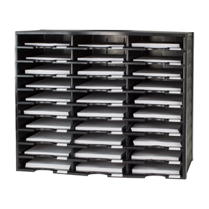 30 Compartment Literature Sorter, Black