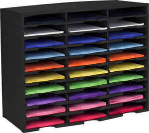 30 Compartment Literature Sorter, Black