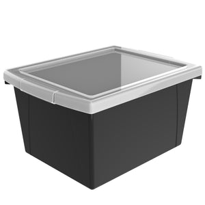 4 Gallon Storage Bin with Lid, Black