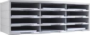 12 Compartment Literature Sorter, Gray