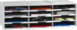 12 Compartment Literature Sorter, Gray
