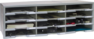 12 Compartment Literature Sorter, Gray