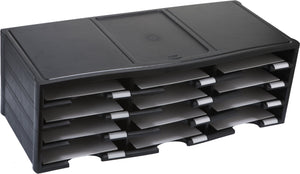 12 Compartment Literature Sorter, Black