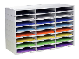 24 Compartment Literature Sorter, Gray