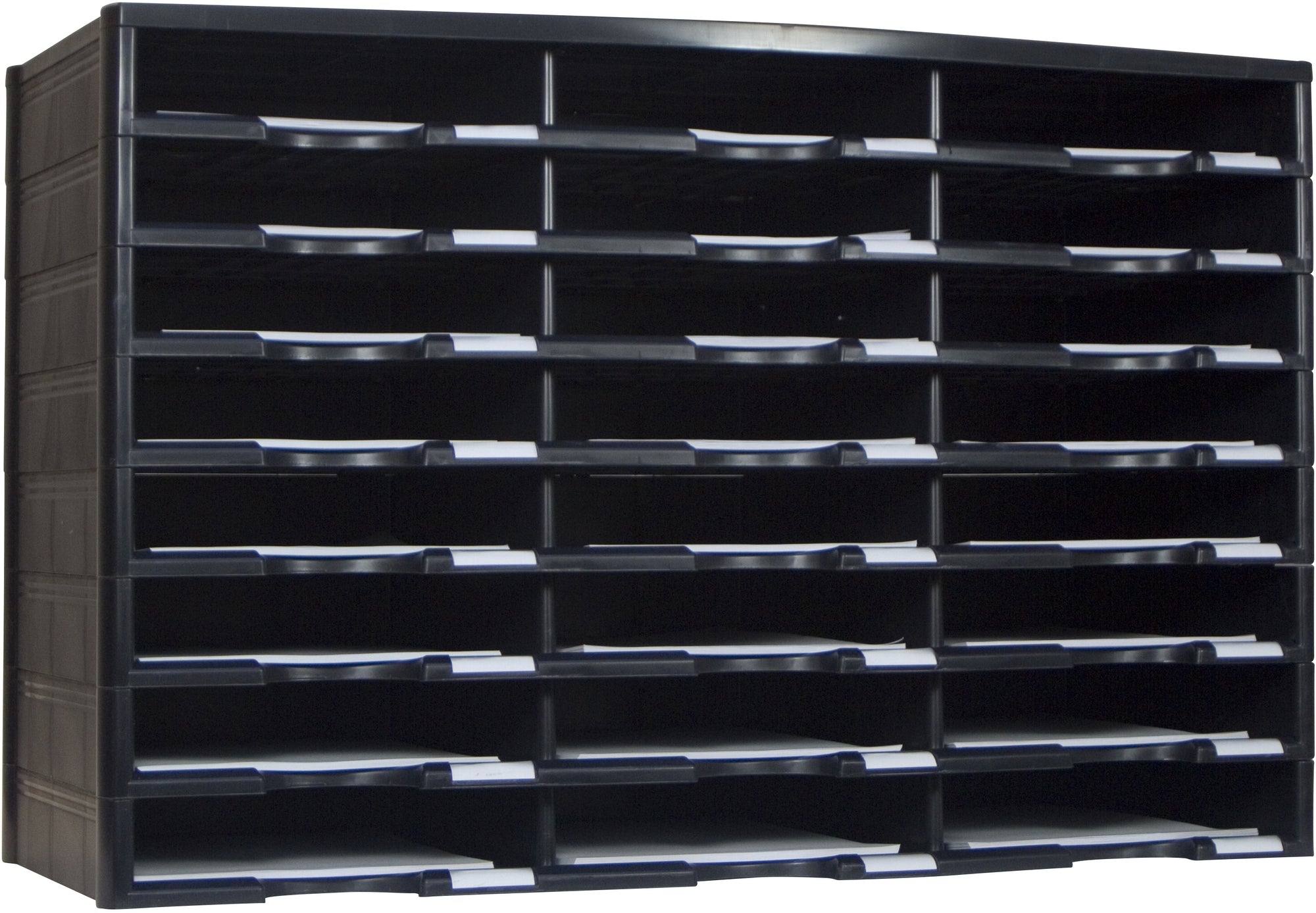 24 Compartment Literature Sorter, Black